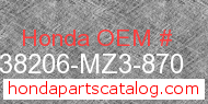 Honda 38206-MZ3-870 genuine part number image