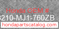 Honda 38210-MJ1-760ZB genuine part number image
