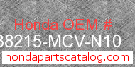 Honda 38215-MCV-N10 genuine part number image
