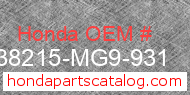 Honda 38215-MG9-931 genuine part number image