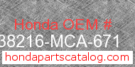 Honda 38216-MCA-671 genuine part number image