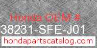 Honda 38231-SFE-J01 genuine part number image