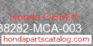 Honda 38282-MCA-003 genuine part number image