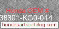 Honda 38301-KG0-014 genuine part number image