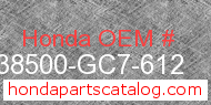 Honda 38500-GC7-612 genuine part number image