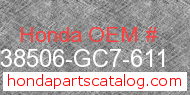 Honda 38506-GC7-611 genuine part number image