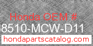Honda 38510-MCW-D11 genuine part number image