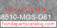Honda 38510-MGS-D81 genuine part number image