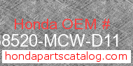 Honda 38520-MCW-D11 genuine part number image