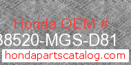 Honda 38520-MGS-D81 genuine part number image