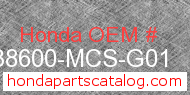 Honda 38600-MCS-G01 genuine part number image