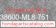 Honda 38600-ML8-751 genuine part number image