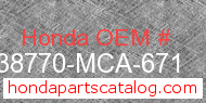 Honda 38770-MCA-671 genuine part number image