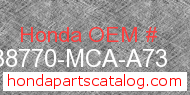 Honda 38770-MCA-A73 genuine part number image