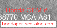 Honda 38770-MCA-A81 genuine part number image