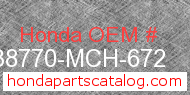 Honda 38770-MCH-672 genuine part number image