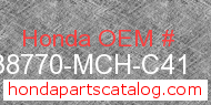 Honda 38770-MCH-C41 genuine part number image