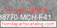 Honda 38770-MCH-F41 genuine part number image
