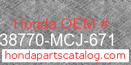 Honda 38770-MCJ-671 genuine part number image