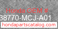 Honda 38770-MCJ-A01 genuine part number image