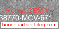 Honda 38770-MCV-671 genuine part number image