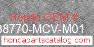 Honda 38770-MCV-M01 genuine part number image