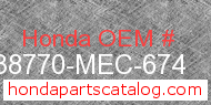 Honda 38770-MEC-674 genuine part number image