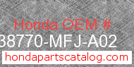 Honda 38770-MFJ-A02 genuine part number image
