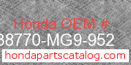 Honda 38770-MG9-952 genuine part number image