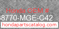 Honda 38770-MGE-C42 genuine part number image