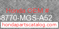 Honda 38770-MGS-A52 genuine part number image