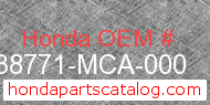 Honda 38771-MCA-000 genuine part number image