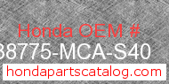 Honda 38775-MCA-S40 genuine part number image