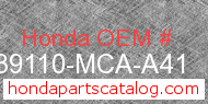 Honda 39110-MCA-A41 genuine part number image