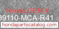 Honda 39110-MCA-R41 genuine part number image