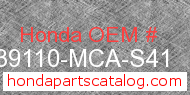Honda 39110-MCA-S41 genuine part number image