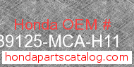 Honda 39125-MCA-H11 genuine part number image