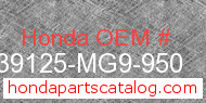 Honda 39125-MG9-950 genuine part number image