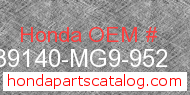 Honda 39140-MG9-952 genuine part number image