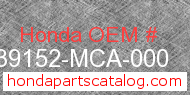 Honda 39152-MCA-000 genuine part number image
