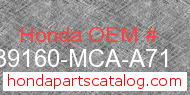 Honda 39160-MCA-A71 genuine part number image