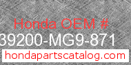 Honda 39200-MG9-871 genuine part number image
