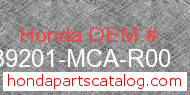 Honda 39201-MCA-R00 genuine part number image
