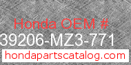 Honda 39206-MZ3-771 genuine part number image