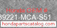 Honda 39221-MCA-S51 genuine part number image