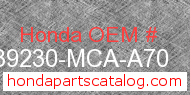 Honda 39230-MCA-A70 genuine part number image