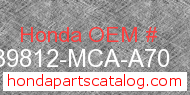 Honda 39812-MCA-A70 genuine part number image