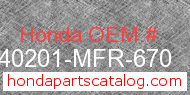 Honda 40201-MFR-670 genuine part number image