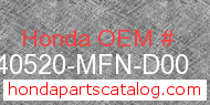Honda 40520-MFN-D00 genuine part number image