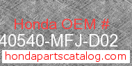 Honda 40540-MFJ-D02 genuine part number image